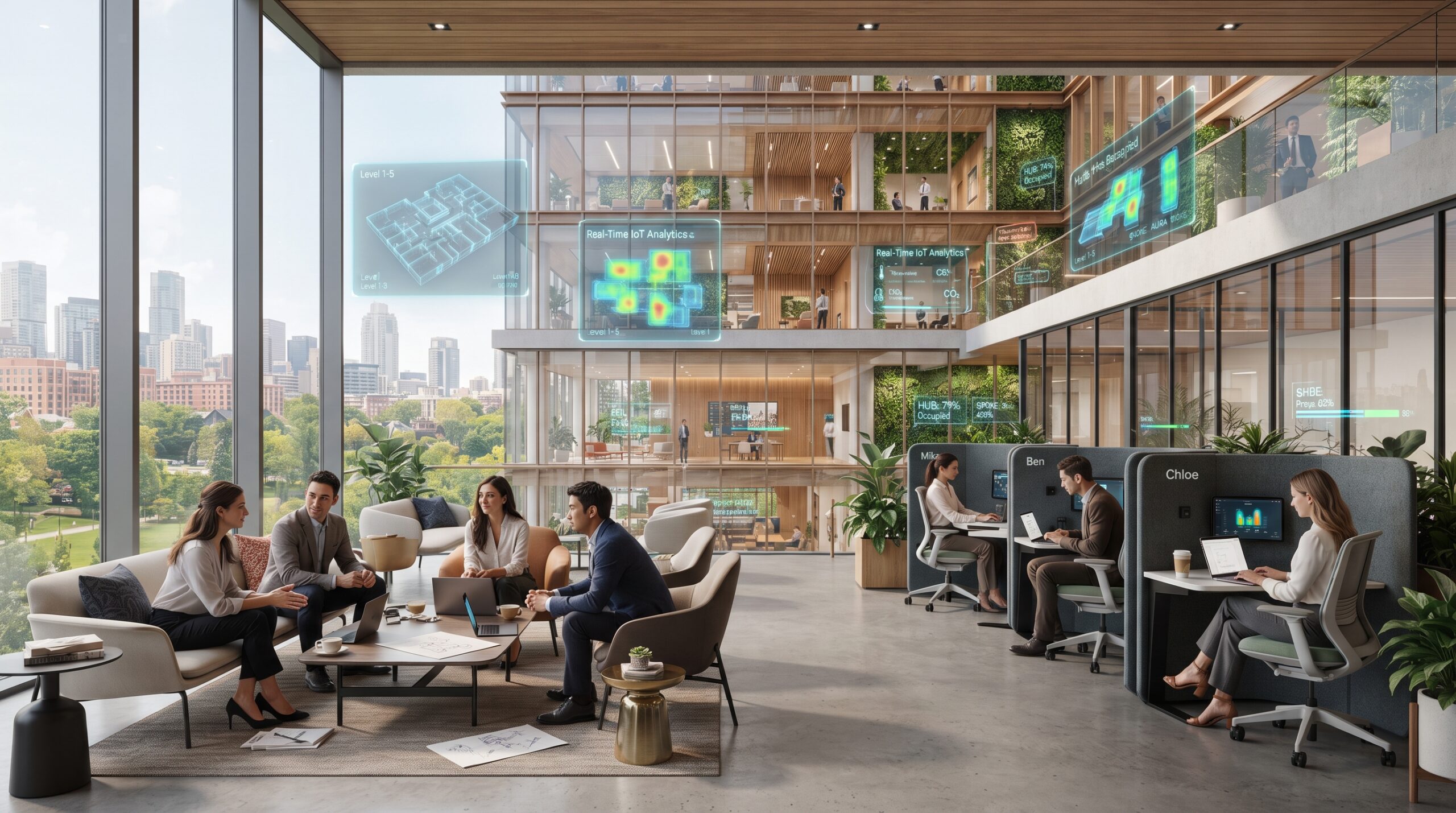 Ilustração comparando o indicador R$ por metro quadrado ao indicador R$ por visita ao escritório na gestão de Real Estate corporativo